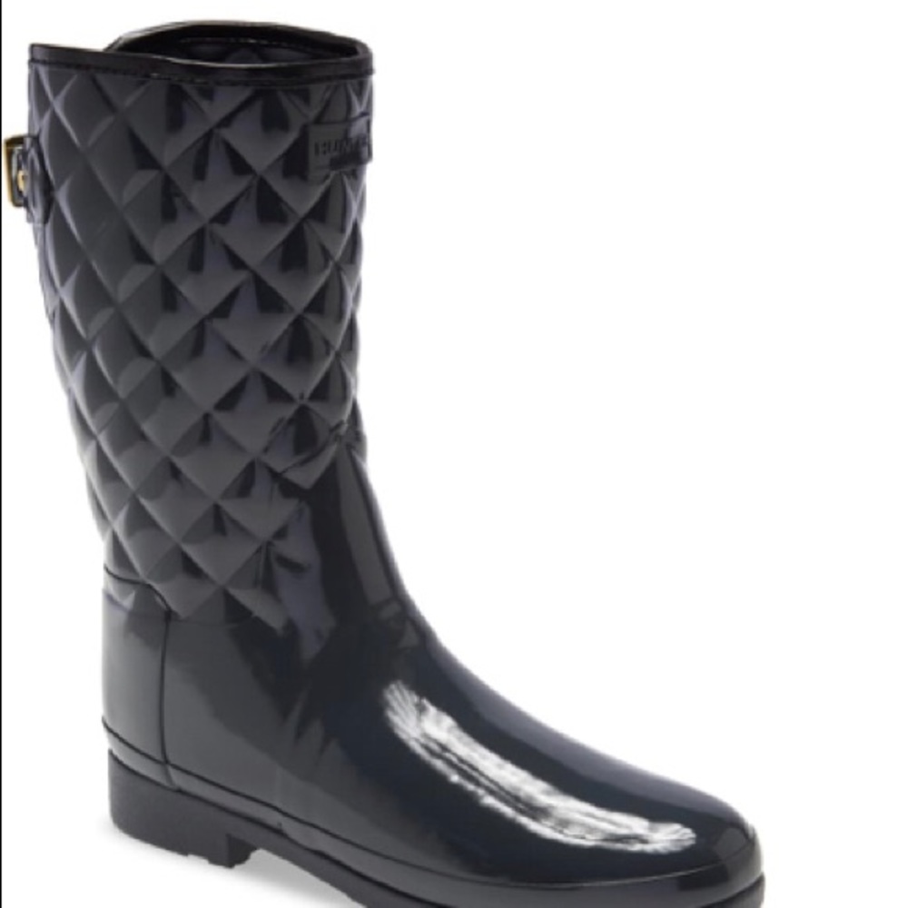 Hunter Refined Gloss Quilt Short Rain Boots